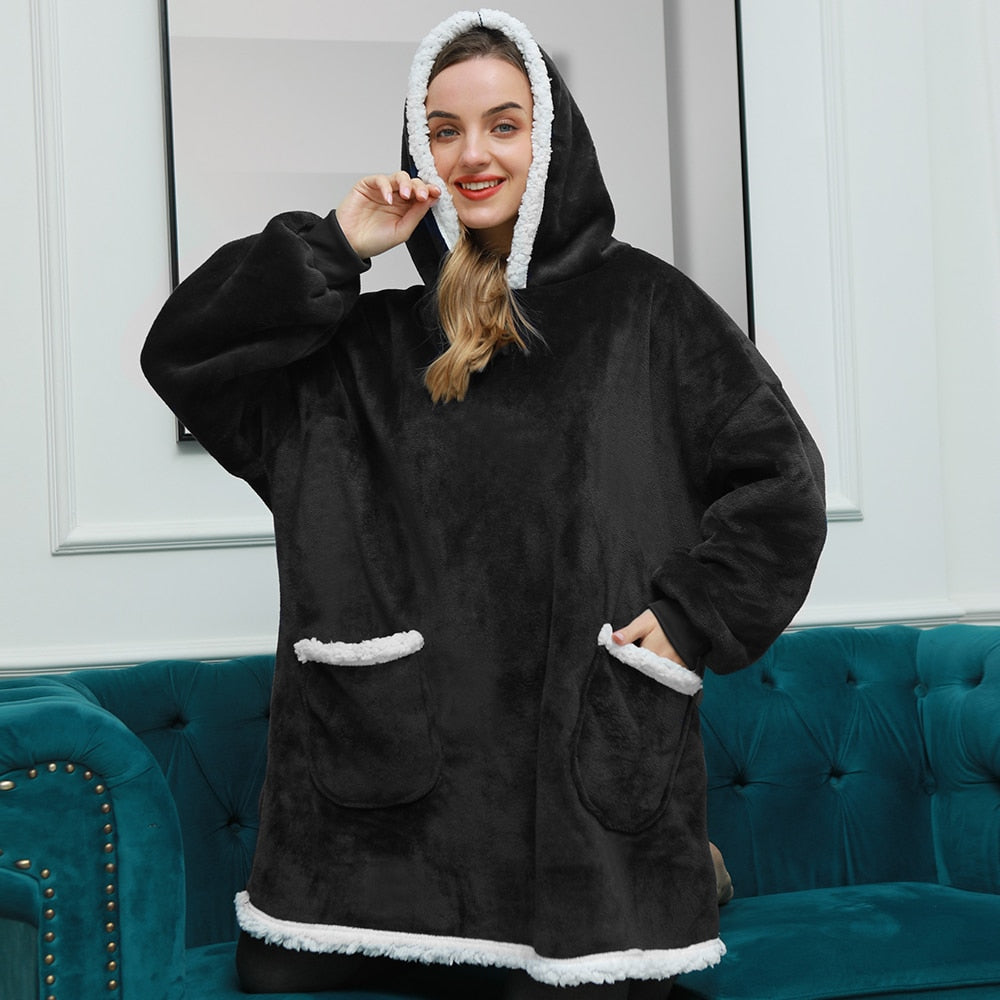Ultra Zachte Fleece En Wol Hooded Deken Voor Comfort En Warmte Thuis