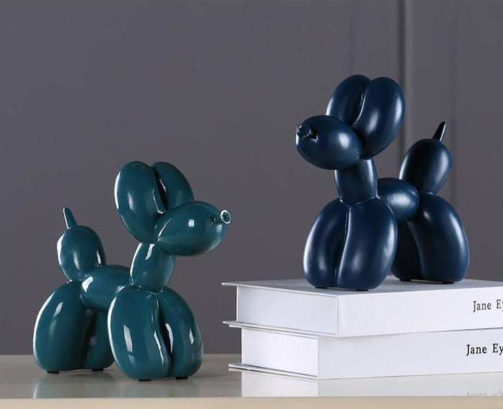 Artisano Luxe Ballon Hond Sculptuur | Exquisite handgemaakte hars kunstwerk dat een speelse touch toevoegt aan elke luxe decor