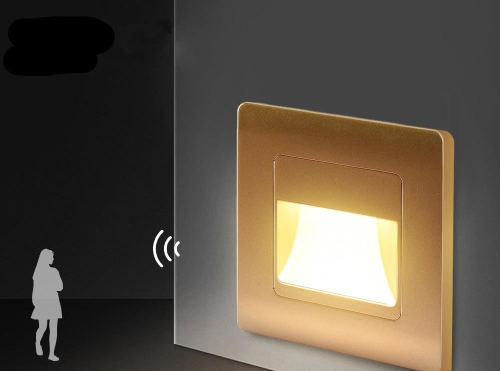 EB Brone - LED Traplicht 4 Kleuren PIR Sensor Inbouw Voetlicht