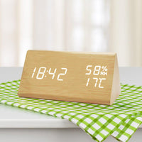 ECOCLOCK – Minimalistische Digitale Houten Klok met Temperatuurweergave & Lichtregeling