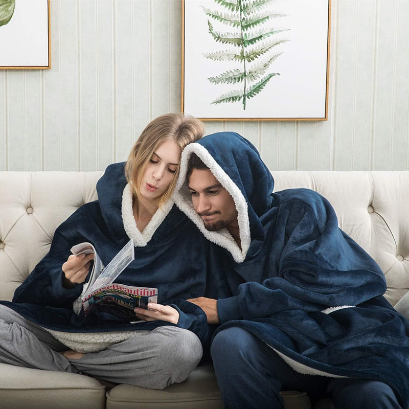 Ultra Zachte Fleece En Wol Hooded Deken Voor Comfort En Warmte Thuis