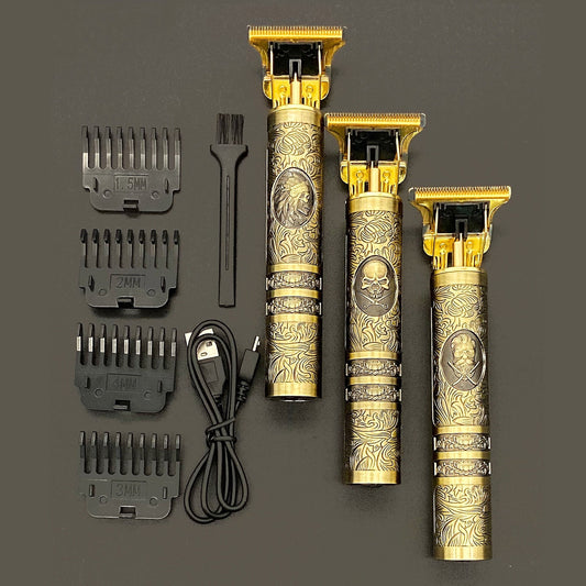 Lunero Skull Vintage Trimmer | De Barber Trend van dit jaar! - Oplaadbaar incl. Opzetstukken
