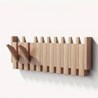 Eloria Piano-Stijl Houten Kapstok Met Vouwbare Haken