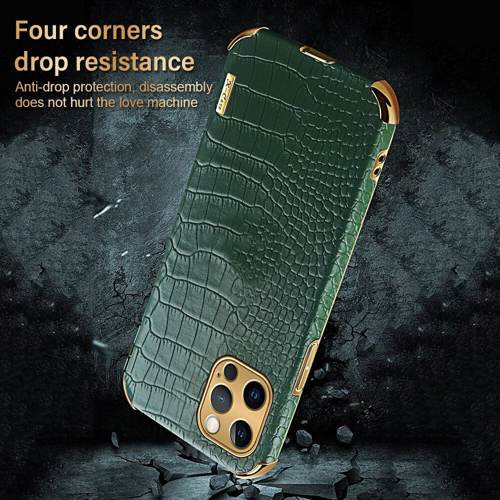 iPhone Leer Case Krokodil – Luxe & Beschermend