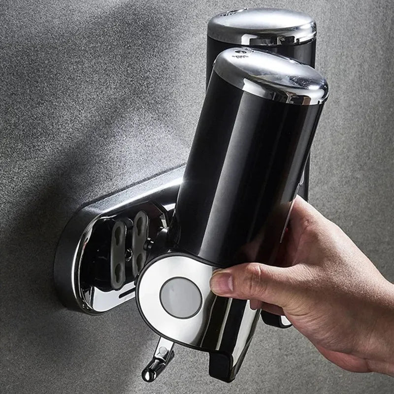 PureFlow - Wandzeepdispenser met twee compartimenten voor een elegante badkamer