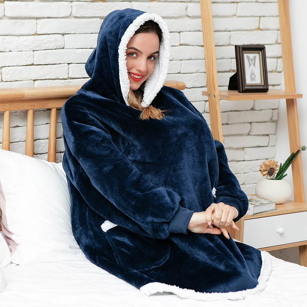 Ultra Zachte Fleece En Wol Hooded Deken Voor Comfort En Warmte Thuis