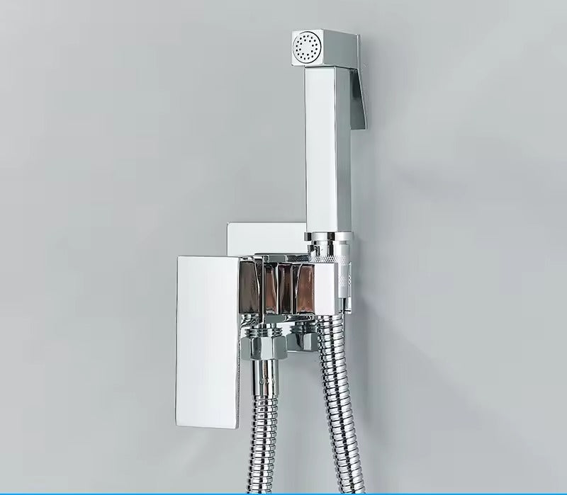 Skanto | Mat zwarte bidet douchekraan in massief messing, hygiënedouche, warm-koud mengventiel, toiletkraan voor islamitisch gebruik