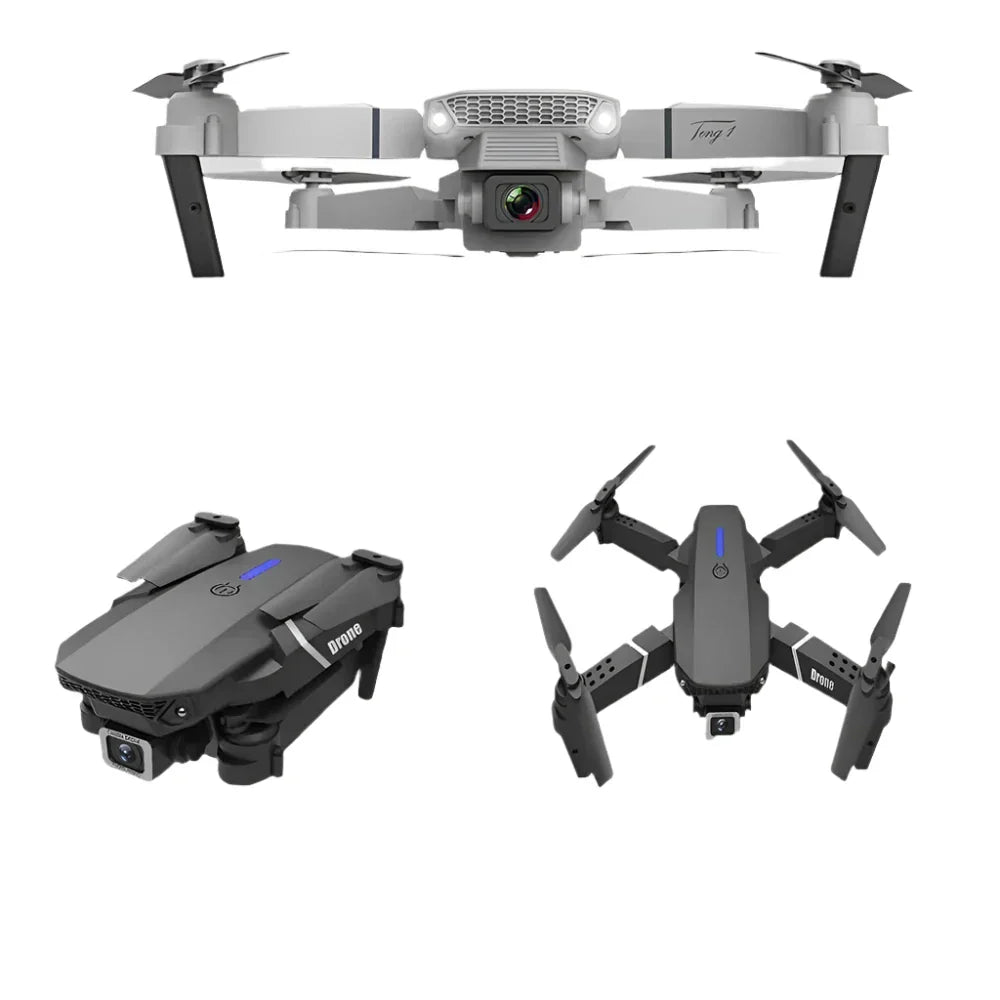 Skanto- E88 Pro Drone 4k HD Dubbele Camera RC VR 3D Lange Batterijduur Vliegroute FPV Mini Drone
