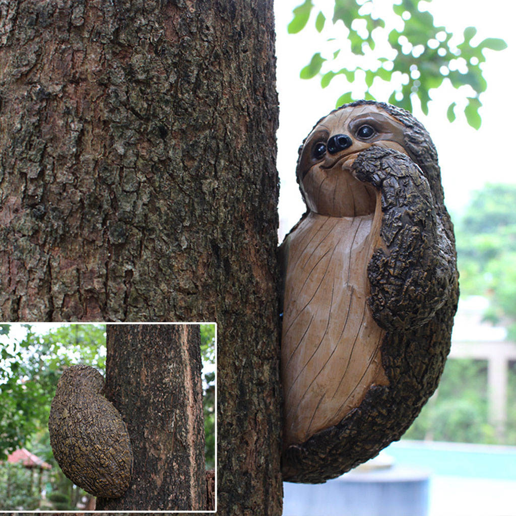 TreeBuddy - Knuffelende luiaard figuur voor buiten decoraties