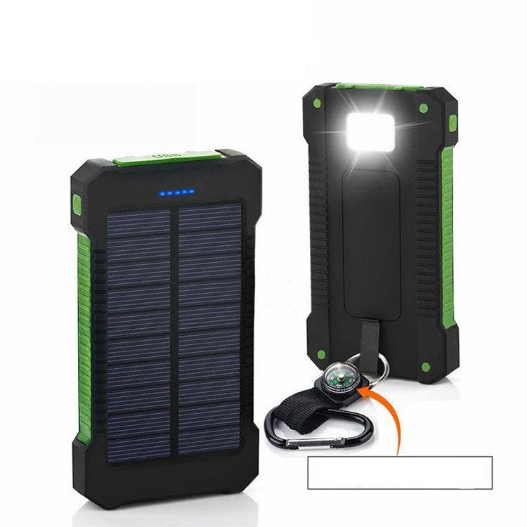 Waterdichte zonne-energiebank | LED-oplader voor smartphones, fietsen en kamperen
