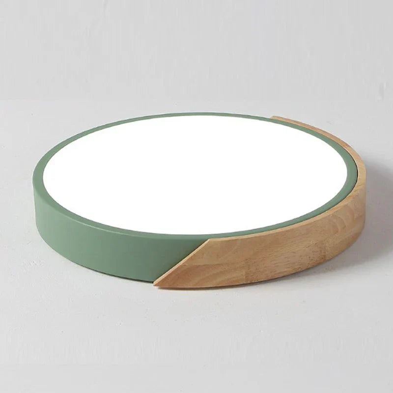 Moderne ronde LED plafondlamp met houten accenten