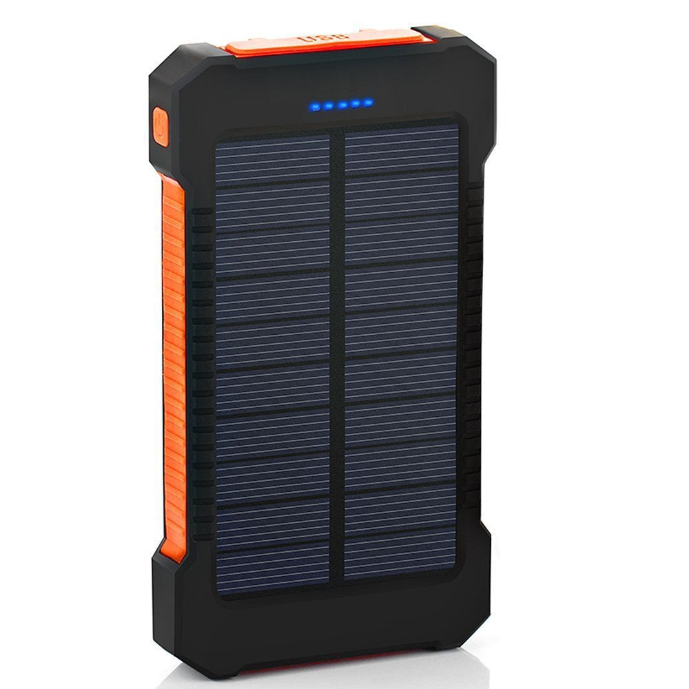 Waterdichte zonne-energiebank | LED-oplader voor smartphones, fietsen en kamperen