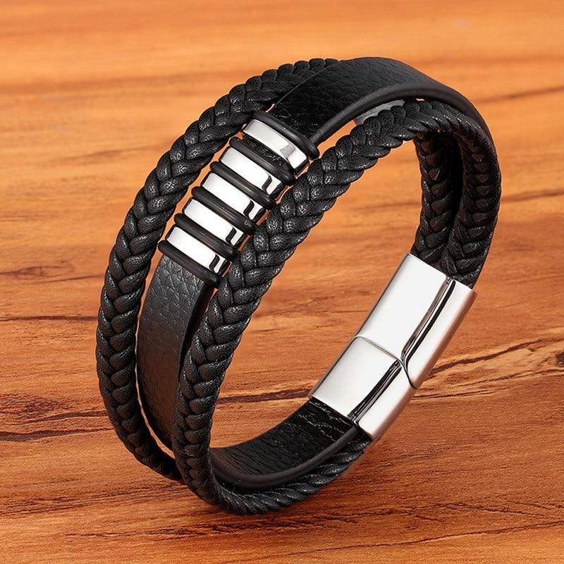 Stijlvolle armbanden van echt leer voor mannen