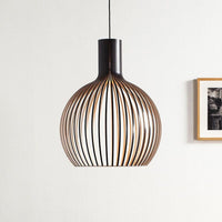 FjordLoom Rustieke Houten Kooi Hanglamp Verstelbare Kabel