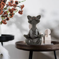 Mediterende Boeddha-Kattenfiguur