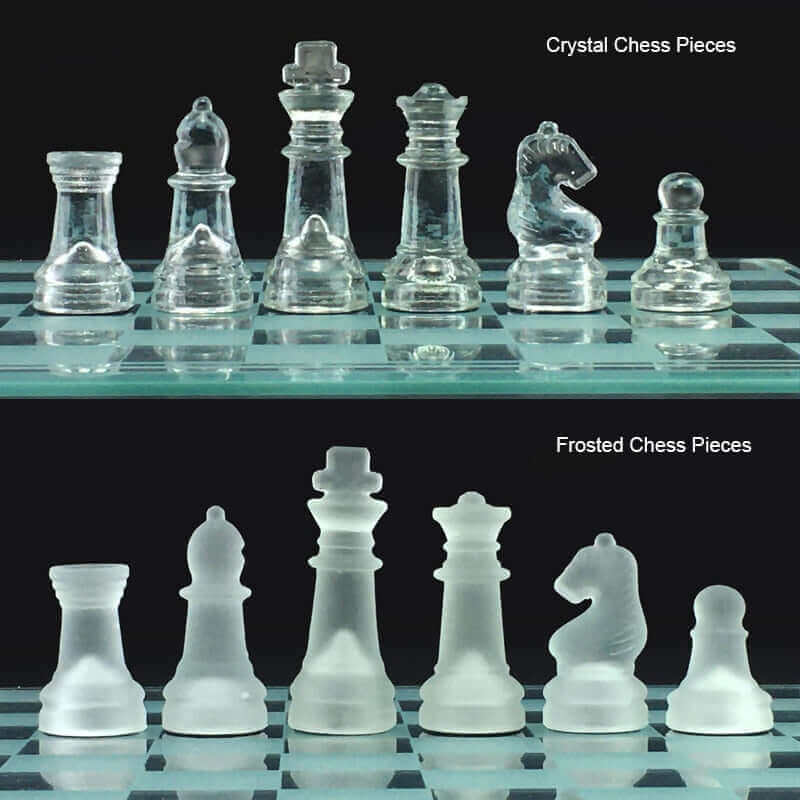 Glas-Schachspel | Mat-gepaste Kristallen Figuren met Schaakbord
