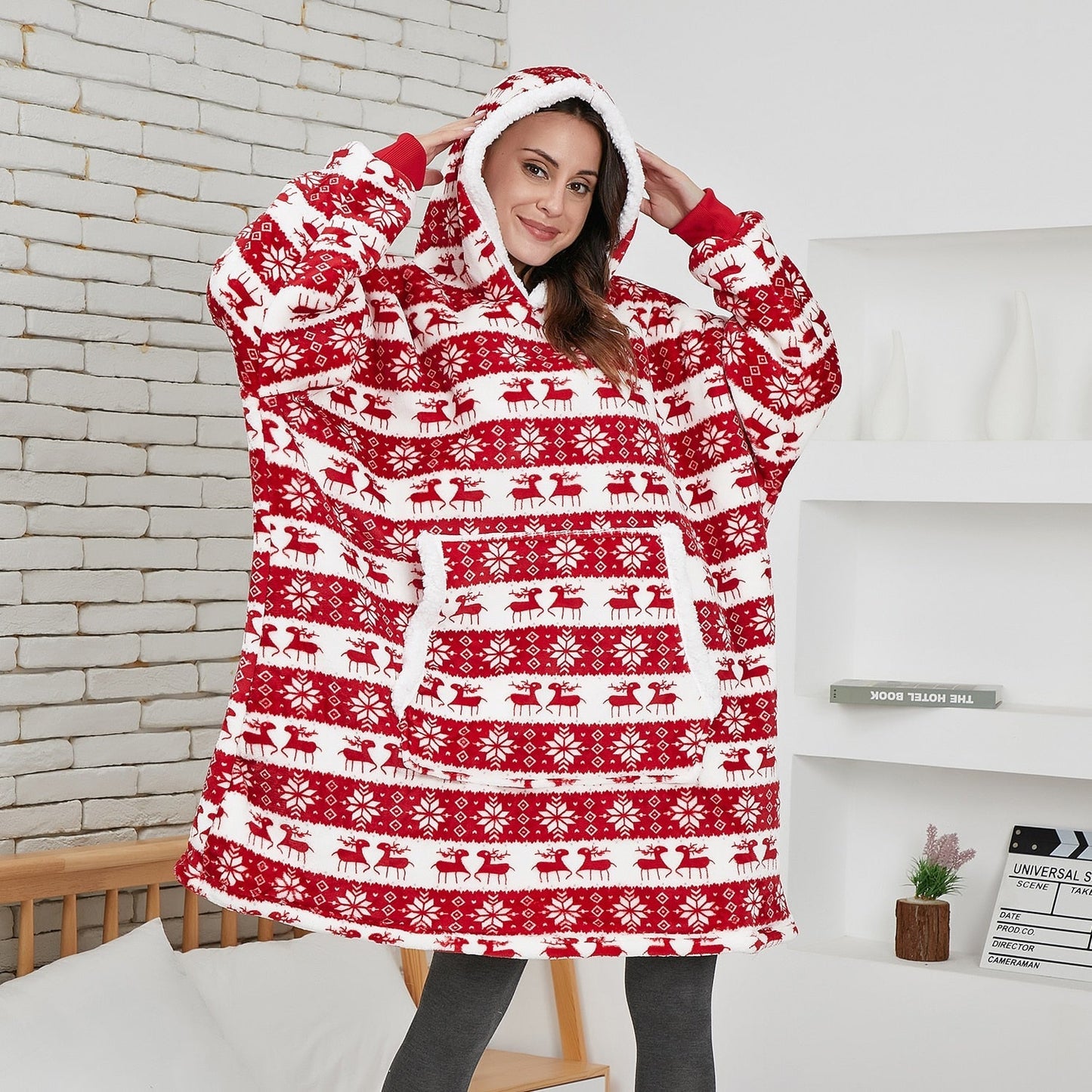 Ultra Zachte Fleece En Wol Hooded Deken Voor Comfort En Warmte Thuis