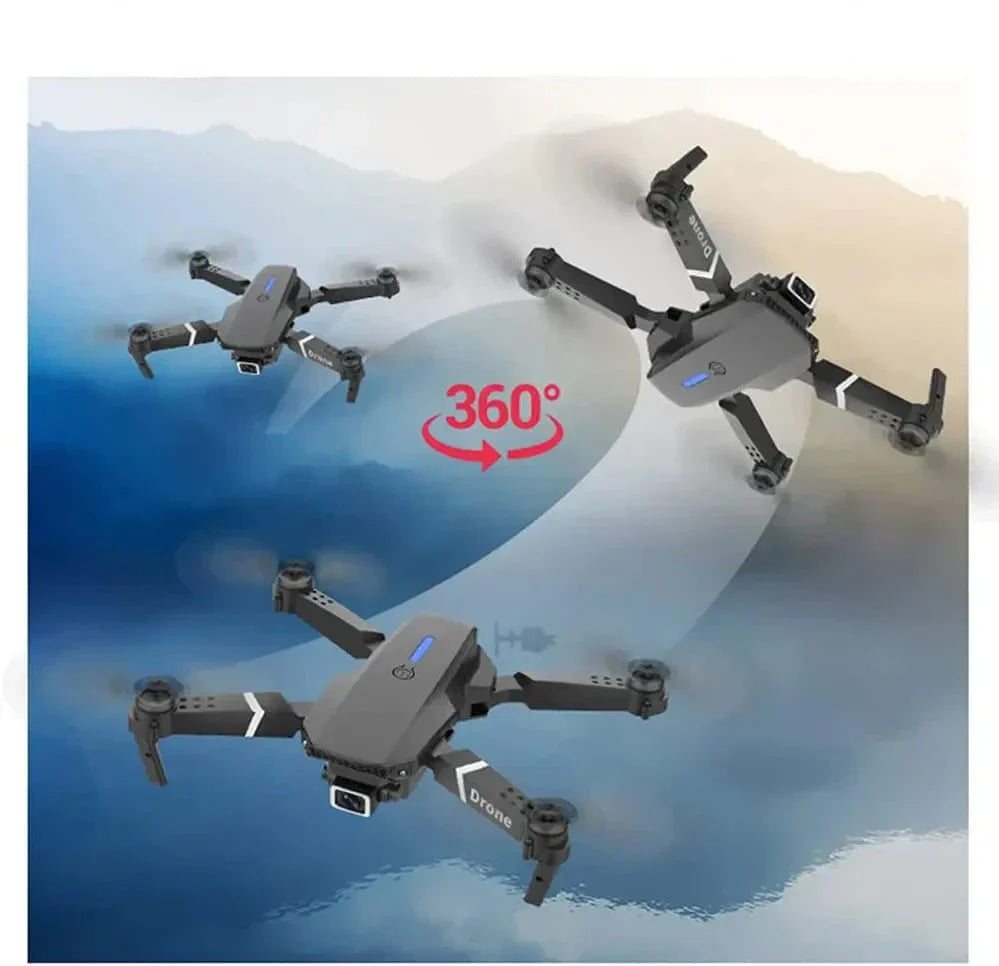 Skanto- E88 Pro Drone 4k HD Dubbele Camera RC VR 3D Lange Batterijduur Vliegroute FPV Mini Drone