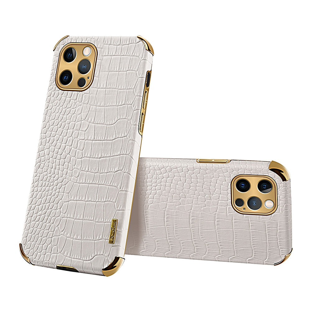 iPhone Leer Case Krokodil – Luxe & Beschermend