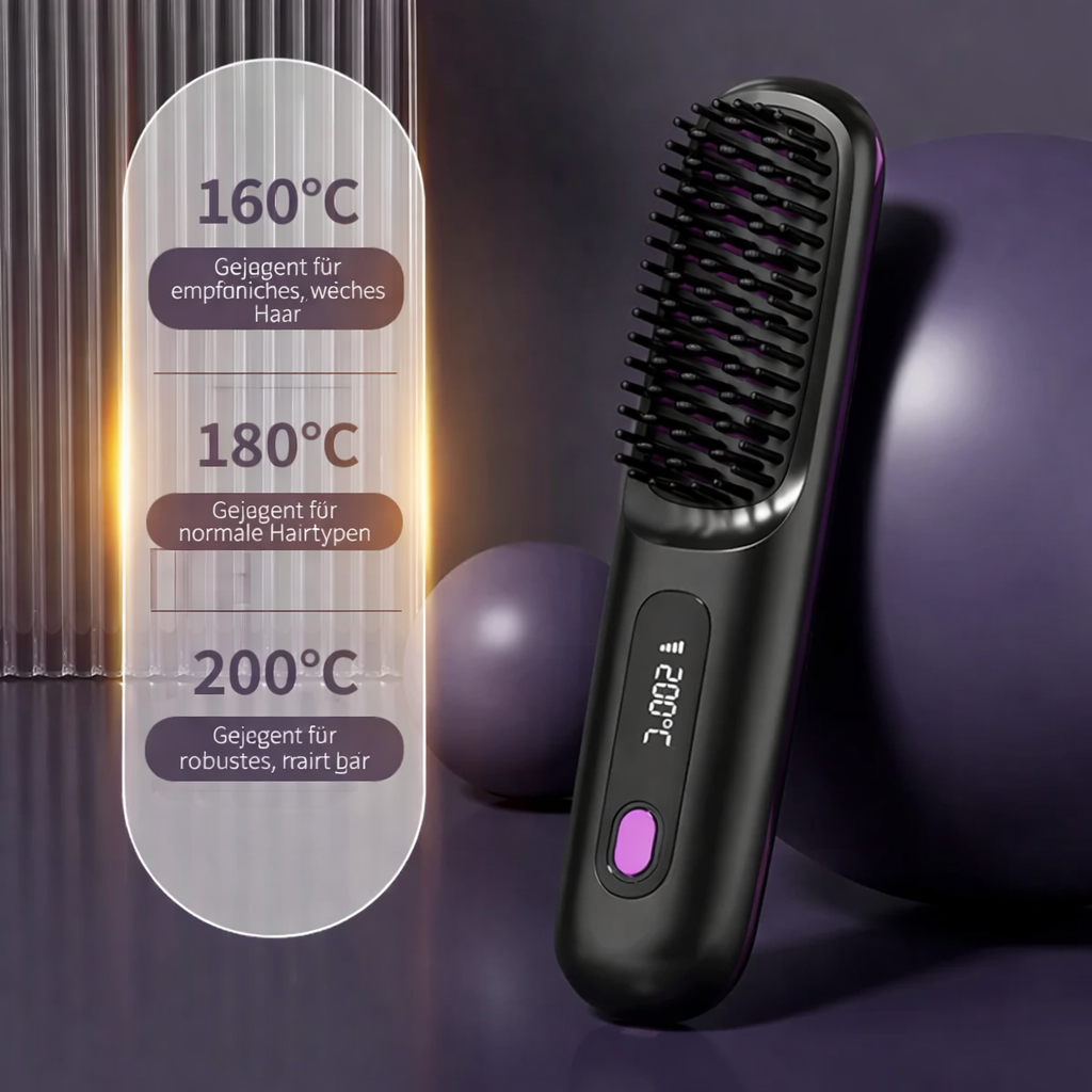 Haarstylers | Keramische Ionen Haarstyler | Oplaadbaar via USB met LCD-bediening | Glissara