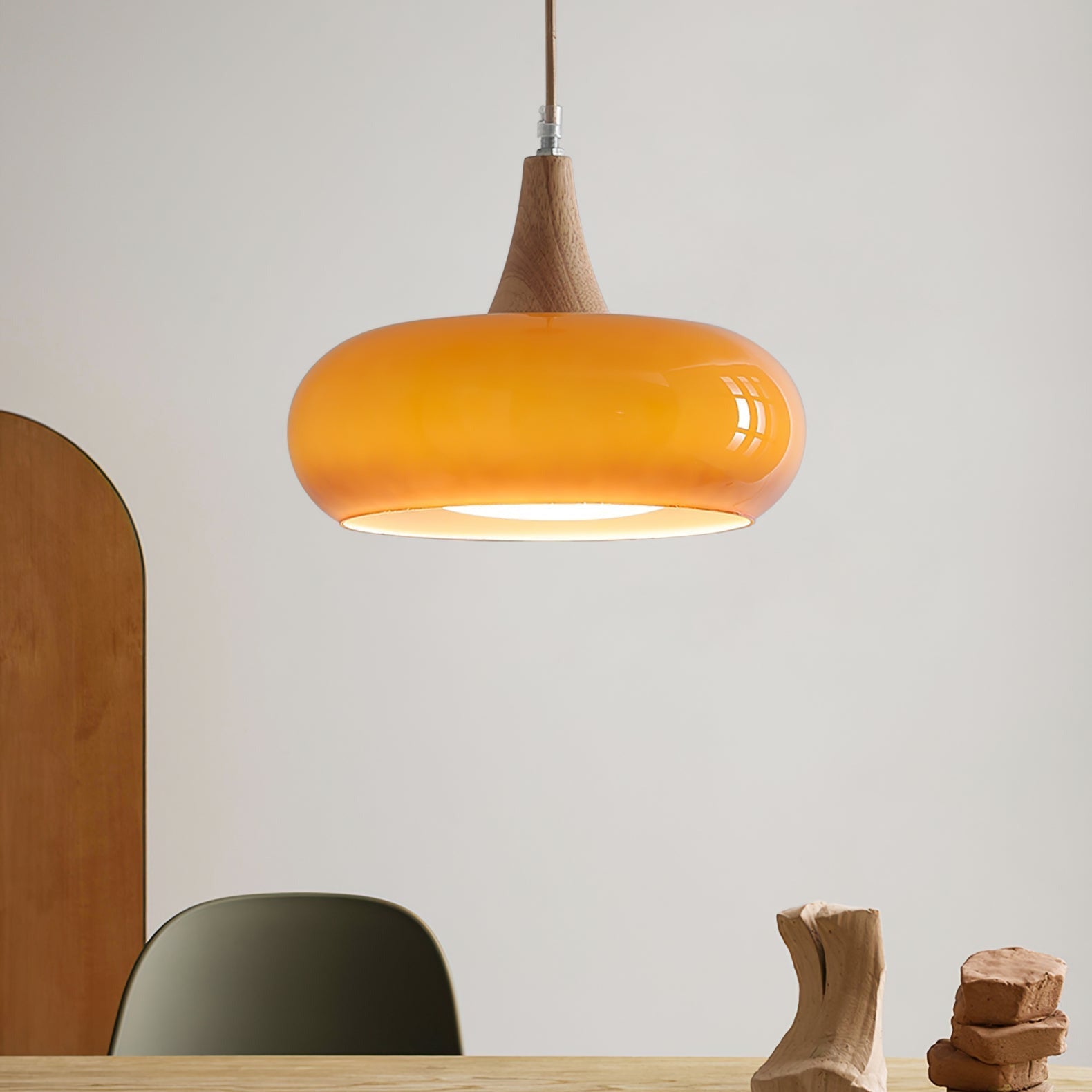 Amber Houten Accent Hanglamp