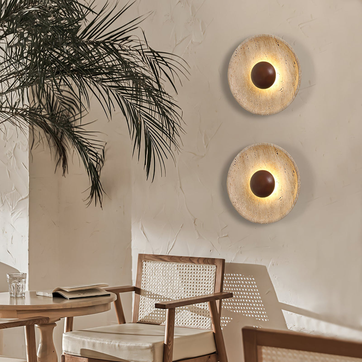 Aveny Sun Travertine Wandlamp