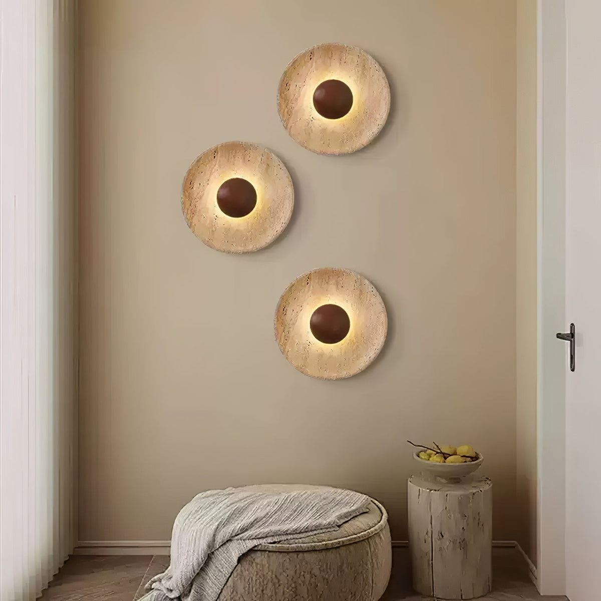 Aveny Sun Travertine Wandlamp