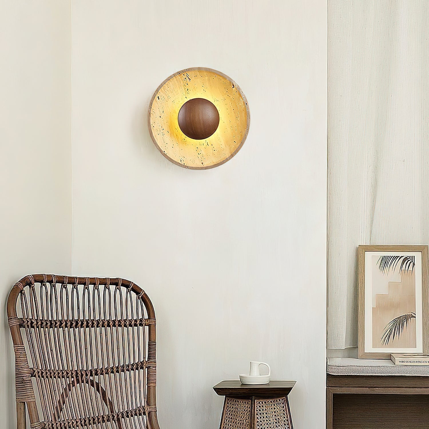 Aveny Wandlamp Sun in Travertin