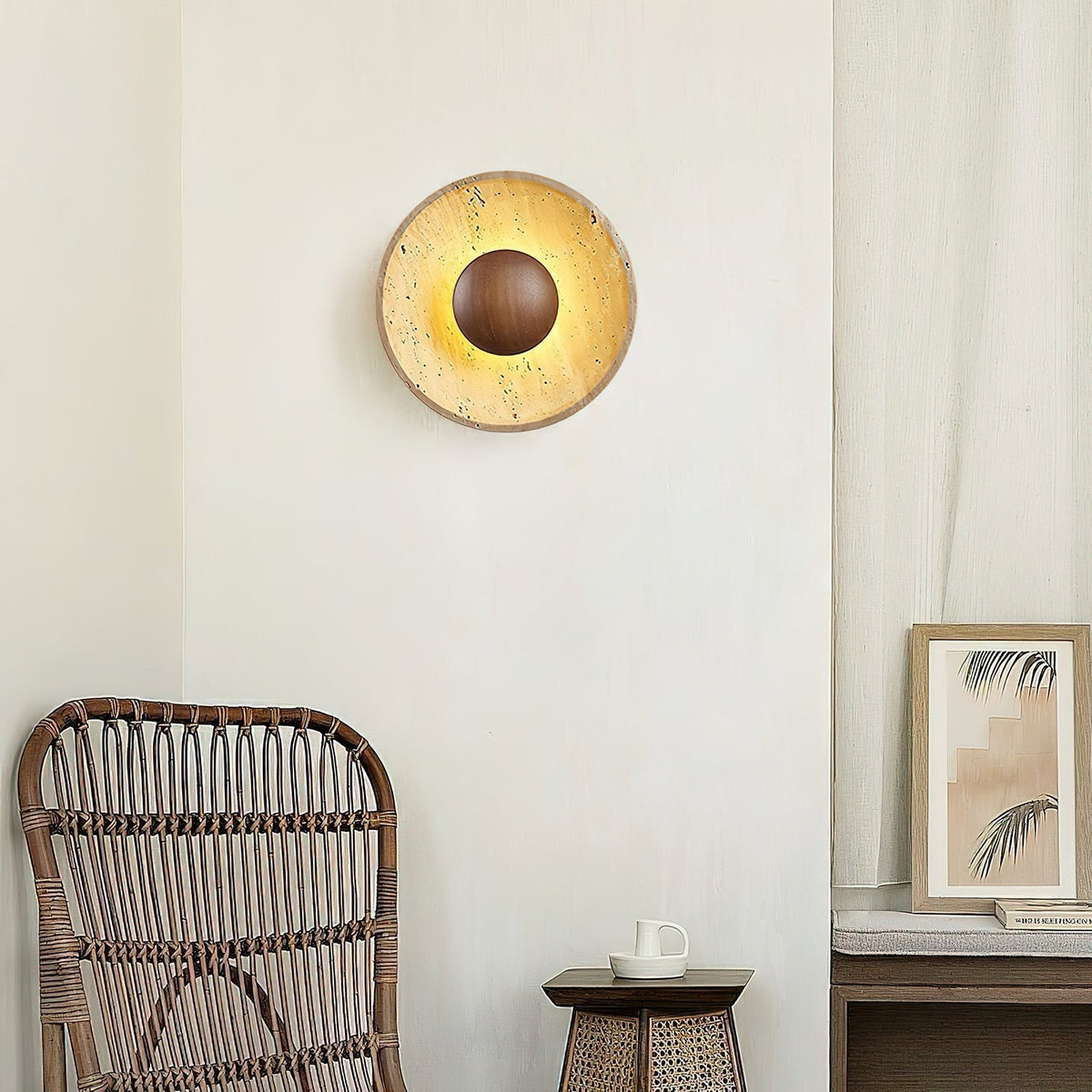 Aveny Sun Travertine Wandlamp