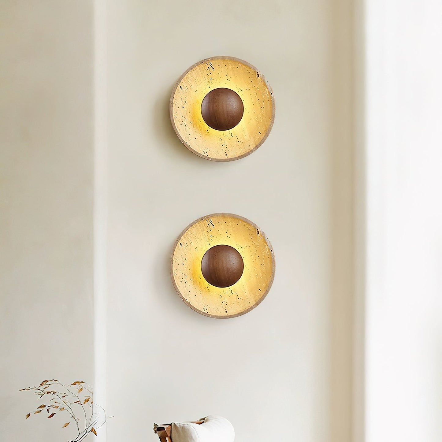 Aveny Wandlamp Sun in Travertin
