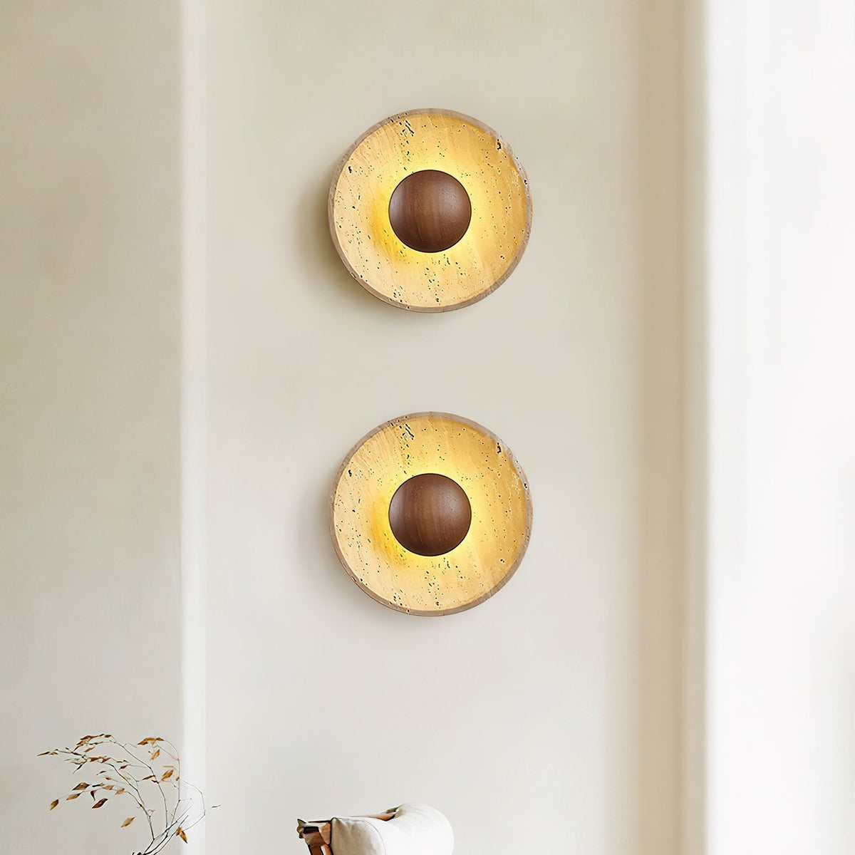 Aveny Sun Travertine Wandlamp