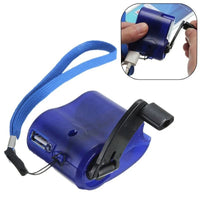 Draagbare noodoplaadapparaat met handcrank, USB-aansluiting en LED-display