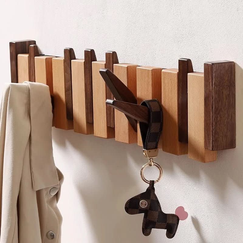 PianoWood – Handgemaakte Wandkapstok in Piano-stijl van Notenhout & Beuk