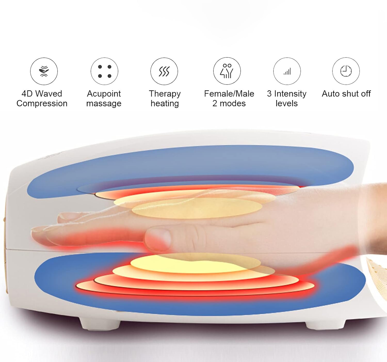 Handmassage met warmte voor artritis, gewrichtspijn en bloedcirculatie