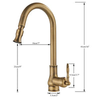 VintageTap Antieke Messing Keukenkraan – Retro Stijl Mengkraan met Draaiende Uitloop