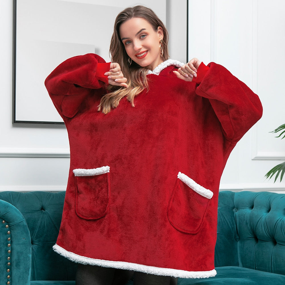 Ultra Zachte Fleece En Wol Hooded Deken Voor Comfort En Warmte Thuis