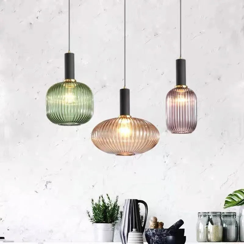 Nordic Kleurrijke Glazen Retro Hanglamp