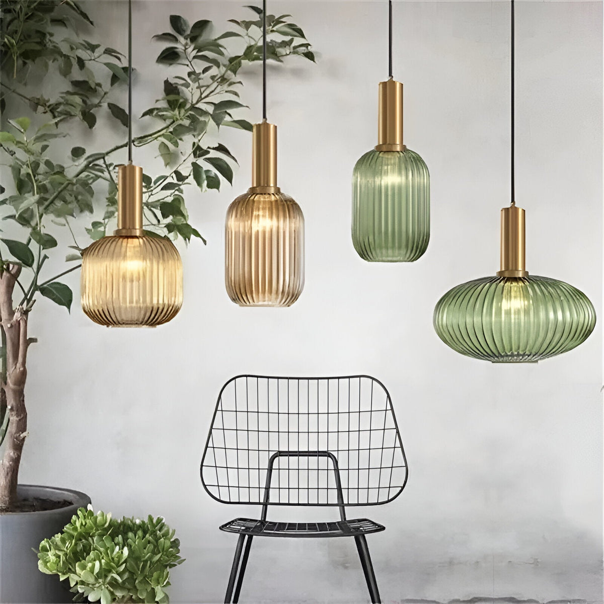 Nordic Kleurrijke Glazen Retro Hanglamp
