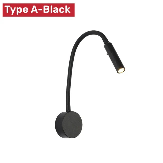 Moderne Flexibele LED-Leeswandlamp met Schakelaar voor Slaapkamer en Studie - 1W/3W