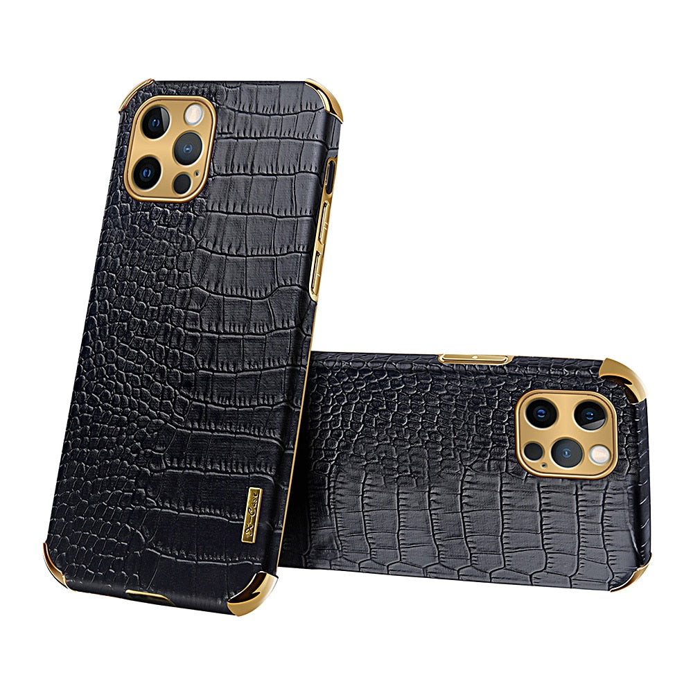 iPhone Leer Case Krokodil – Luxe & Beschermend