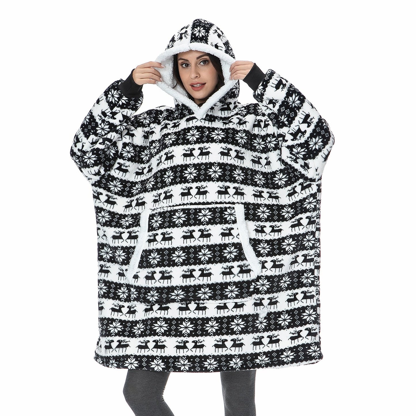 Ultra Zachte Fleece En Wol Hooded Deken Voor Comfort En Warmte Thuis