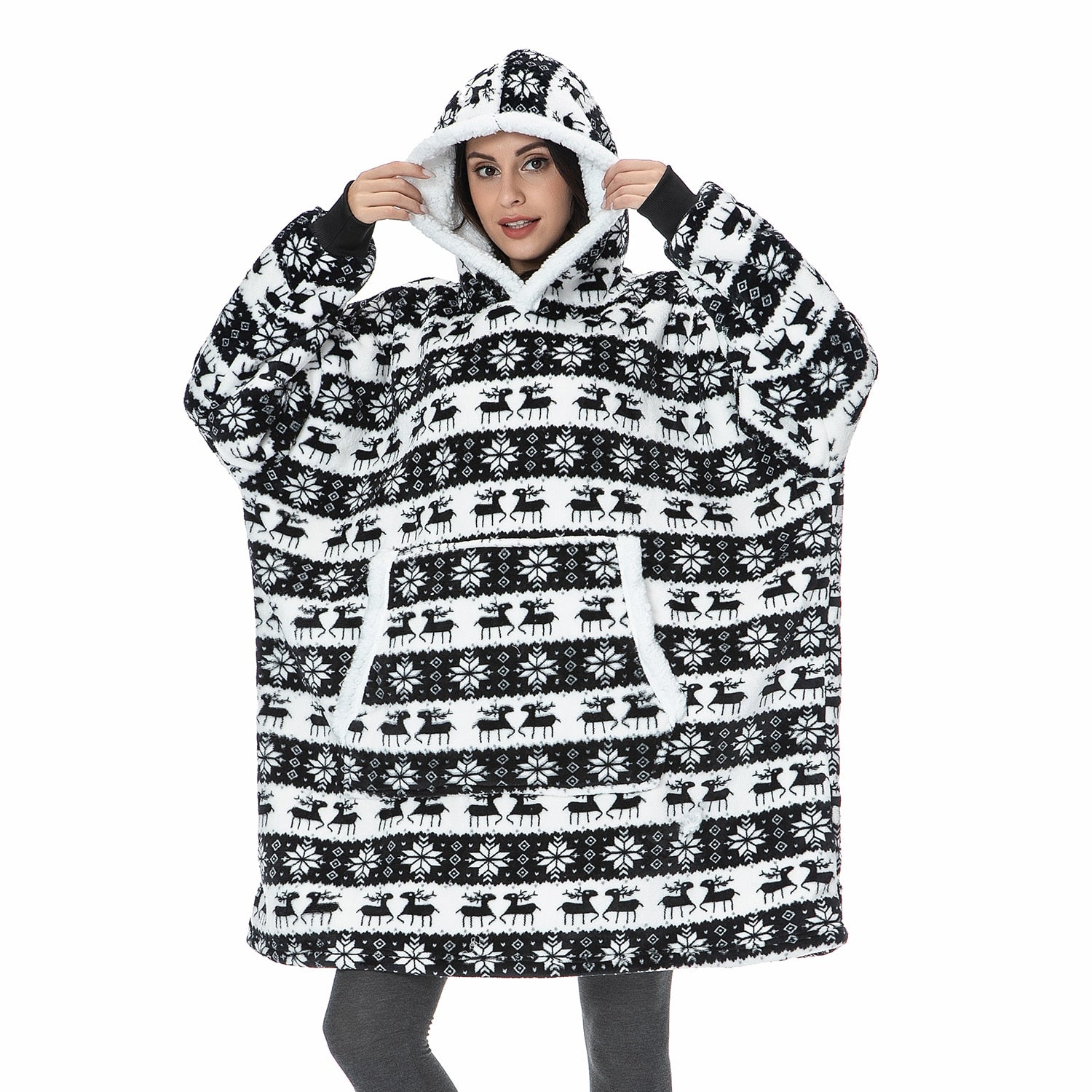 Ultra Zachte Fleece En Wol Hooded Deken Voor Comfort En Warmte Thuis