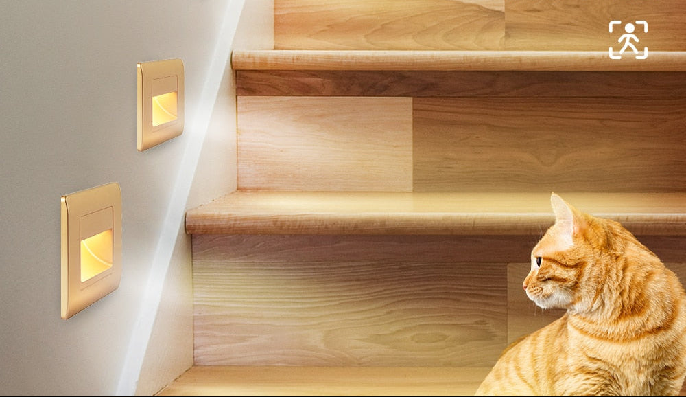 EB Brone - LED Traplicht 4 Kleuren PIR Sensor Inbouw Voetlicht