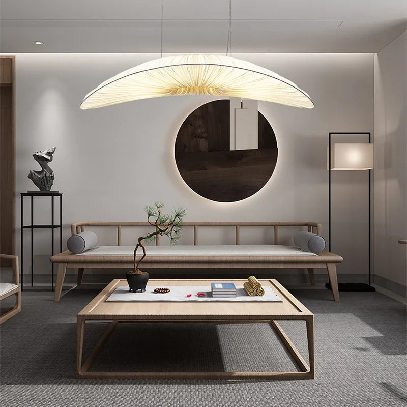 Aurelia LED Hanglamp In Wit Met Zeilstof Kroonluchter