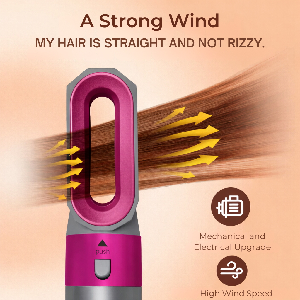 Hete luchtborstel | Multi Styling met opzetstukken | Ionen Anti Frizz Technologie | AirStyle Pro