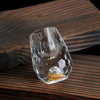 Luxe Kristallen Glazen met Gouden Vlokjes – Handgemaakt – Set van 2 – Voor Whisky & Premium Dranken