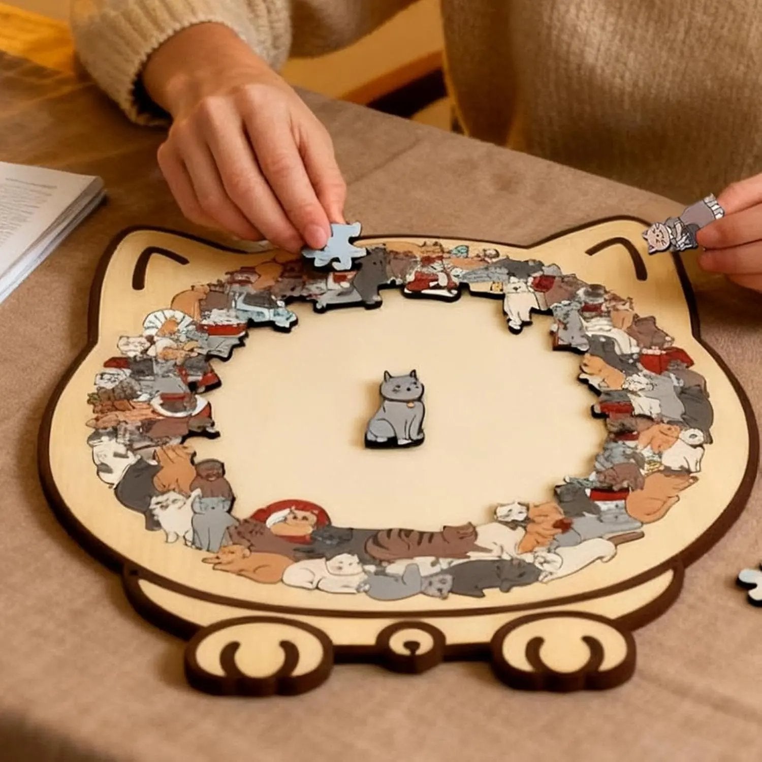 Purrzle™ | Houten Puzzel Kat 135 Stukken — Kunst, Rust & Stijl Samengebracht in één Set