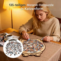 Purrzle™ | Houten Puzzel Kat 135 Stukken — Kunst, Rust & Stijl Samengebracht in één Set