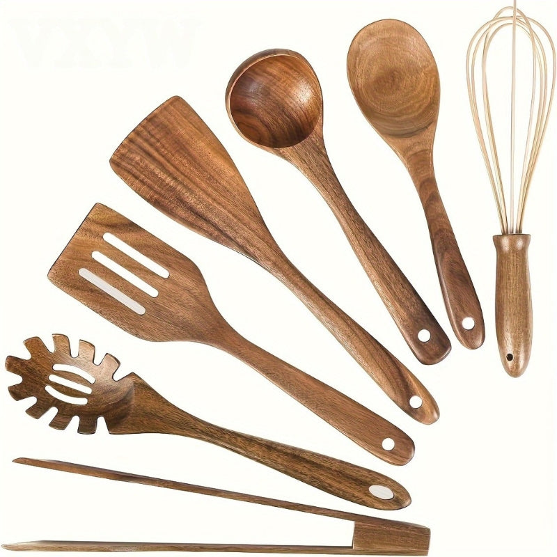 Houten Keukengerei Set 7 Delig Kooklepel Gereedschap Set