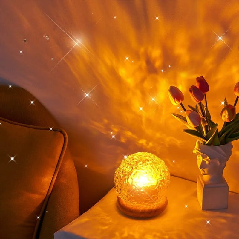 Atmosferische Watergolf Projectielamp | LED-nachtlamp met watergolfeffect voor decoratie en ontspannin